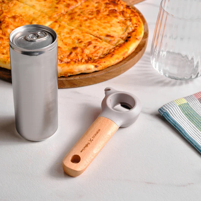 Karaca x Refika 3 in 1 Opener with Wooden Handle, Gray - Image 3
