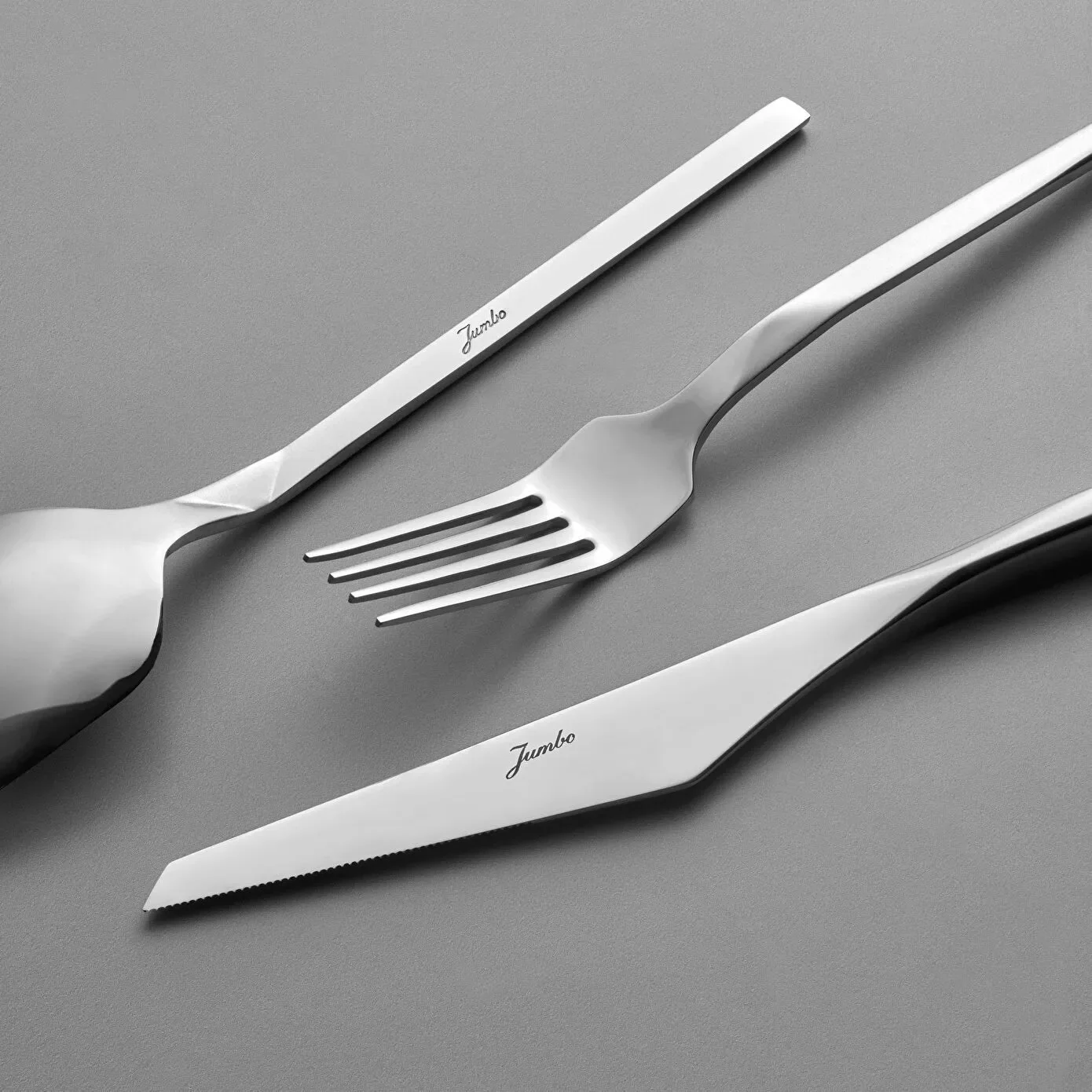 Jumbo 5100 Quartz 84-Piece Stainless Steel Cutlery Set for 12 People, Silver - Image 4
