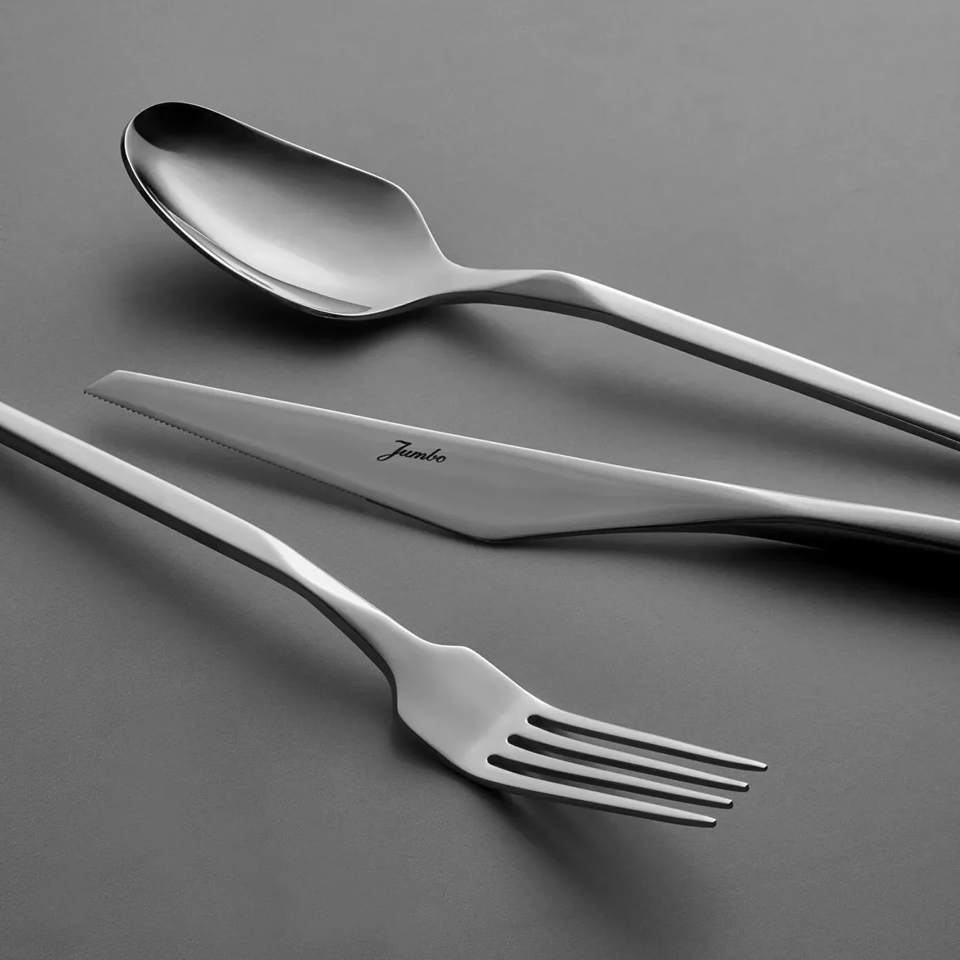Jumbo 5100 Quartz 84-Piece Stainless Steel Cutlery Set for 12 People, Silver - Image 5