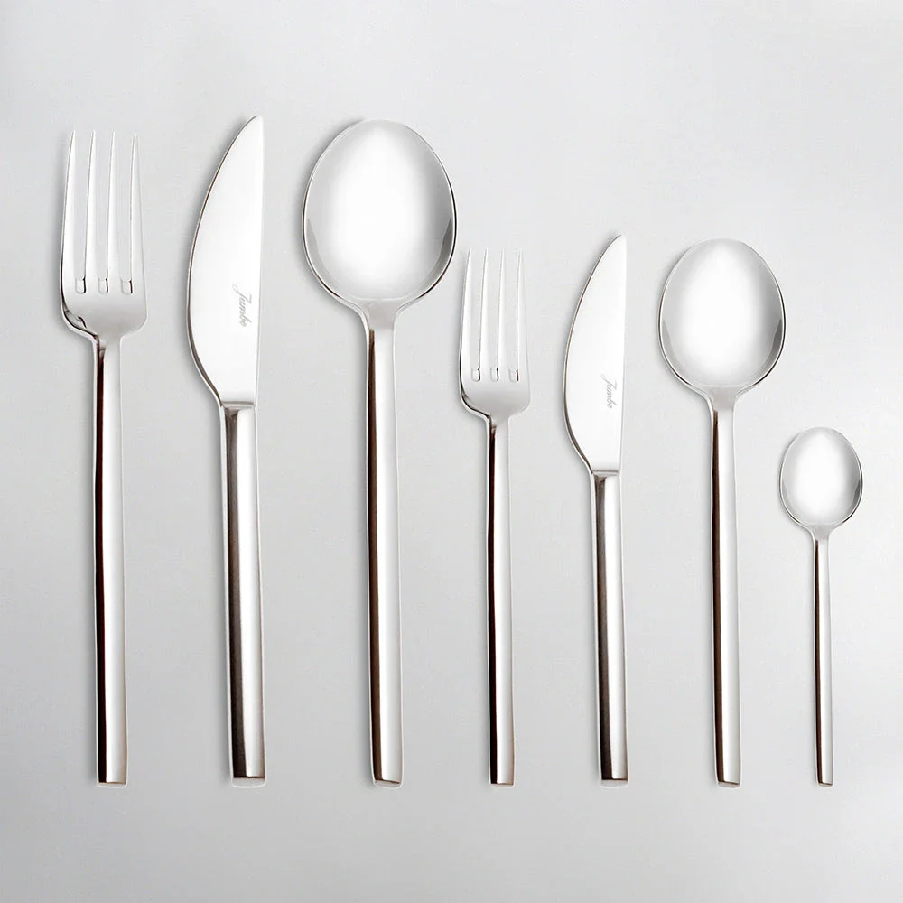 Jumbo 8100 84-Piece Stainless Steel Cutlery Set for 12 People, Silver - Image 3