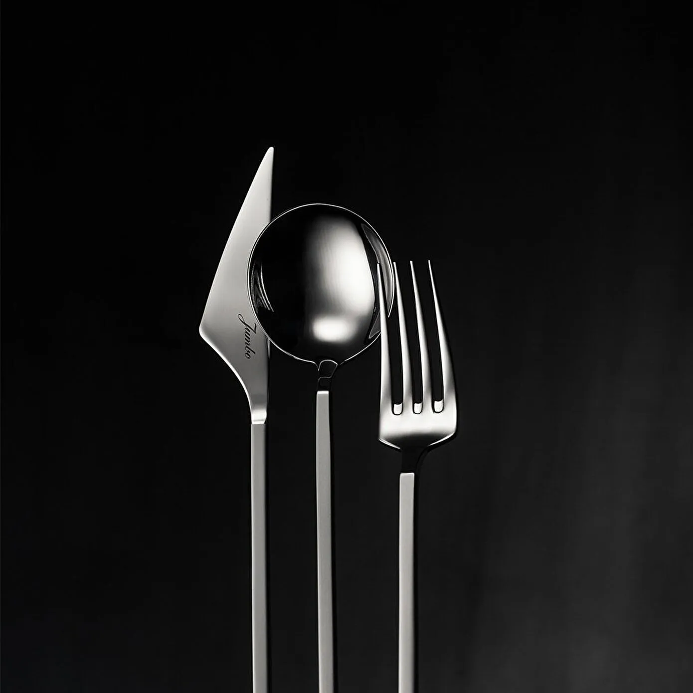 Jumbo 9100 84-Piece Stainless Steel Cutlery Set for 12 People, Silver - Image 2