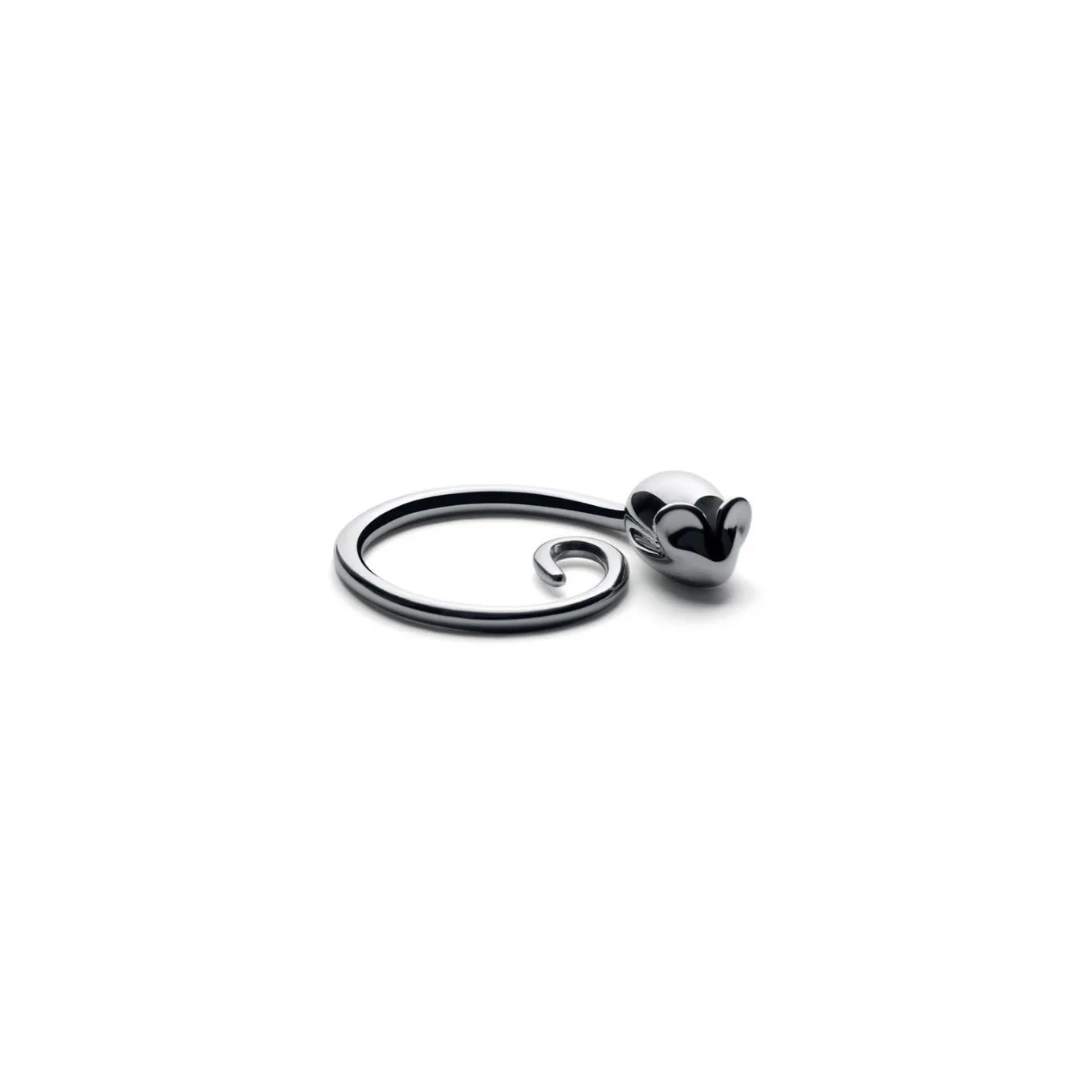 Alessi Pip Stainless Steel Key Ring, 5cmx4cm, Silver - Image 2