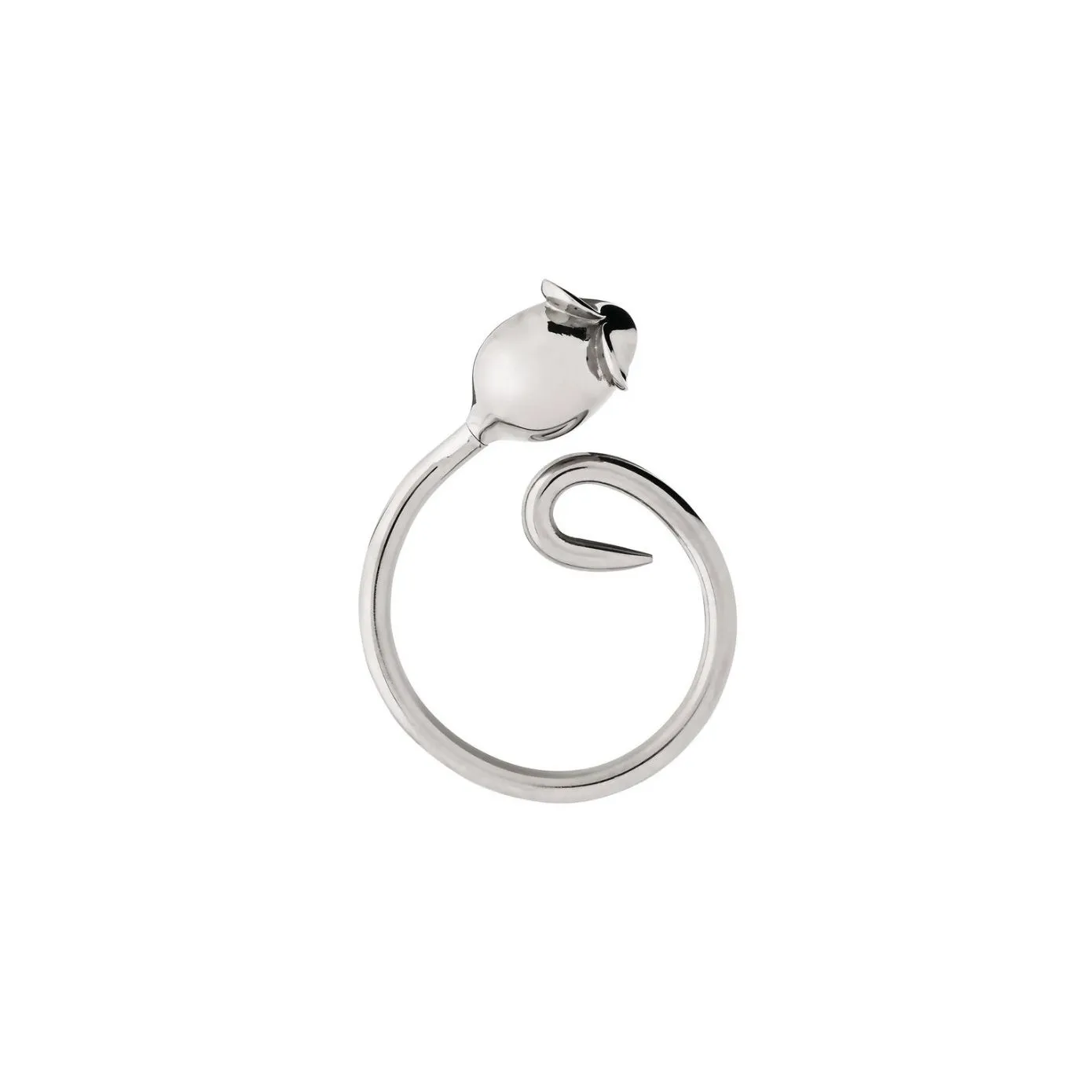 Alessi Pip Stainless Steel Key Ring, 5cmx4cm, Silver - Image 3