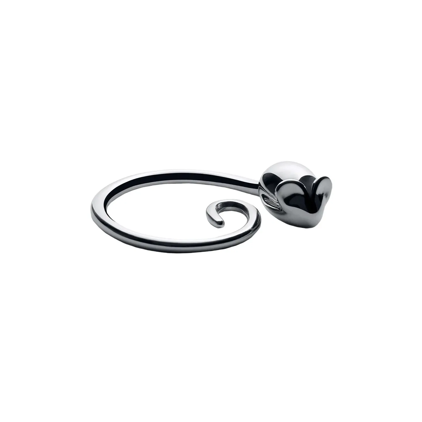 Alessi Pip Stainless Steel Key Ring, 5cmx4cm, Silver - Image 4