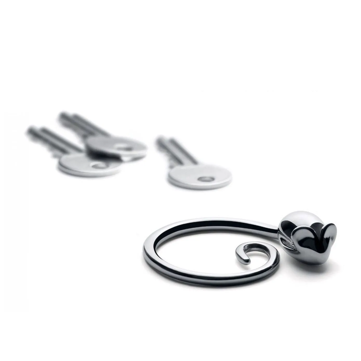 Alessi Pip Stainless Steel Key Ring, 5cmx4cm, Silver - Image 5