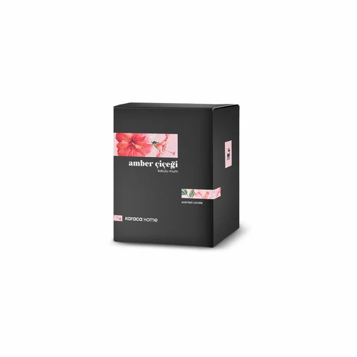 Amber Blossom Scented Candle 8x9.5cm, Red - Image 7
