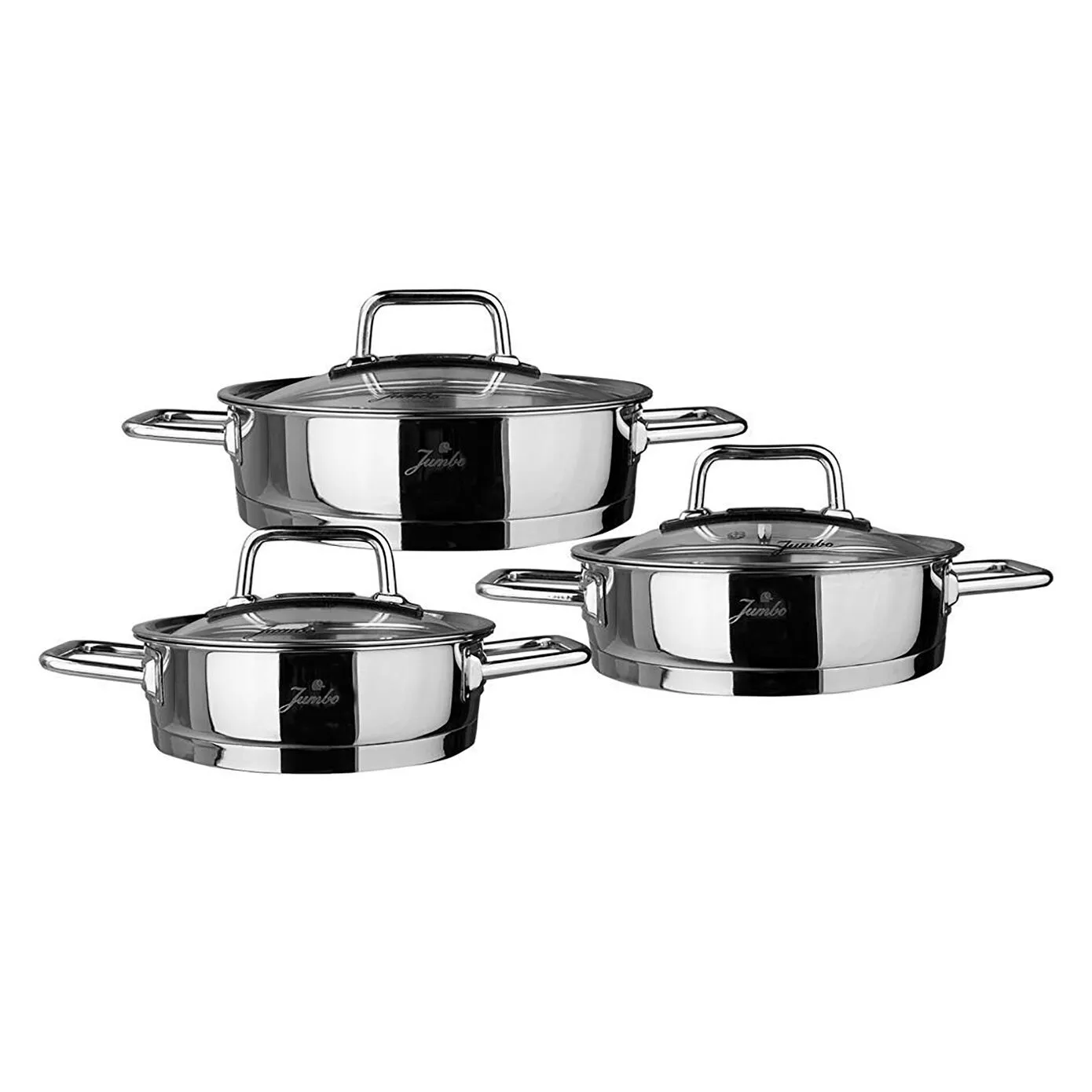 Jumbo Assos 6-Piece Stainless Steel Induction Cookware Set, Midi, Silver - Image 8