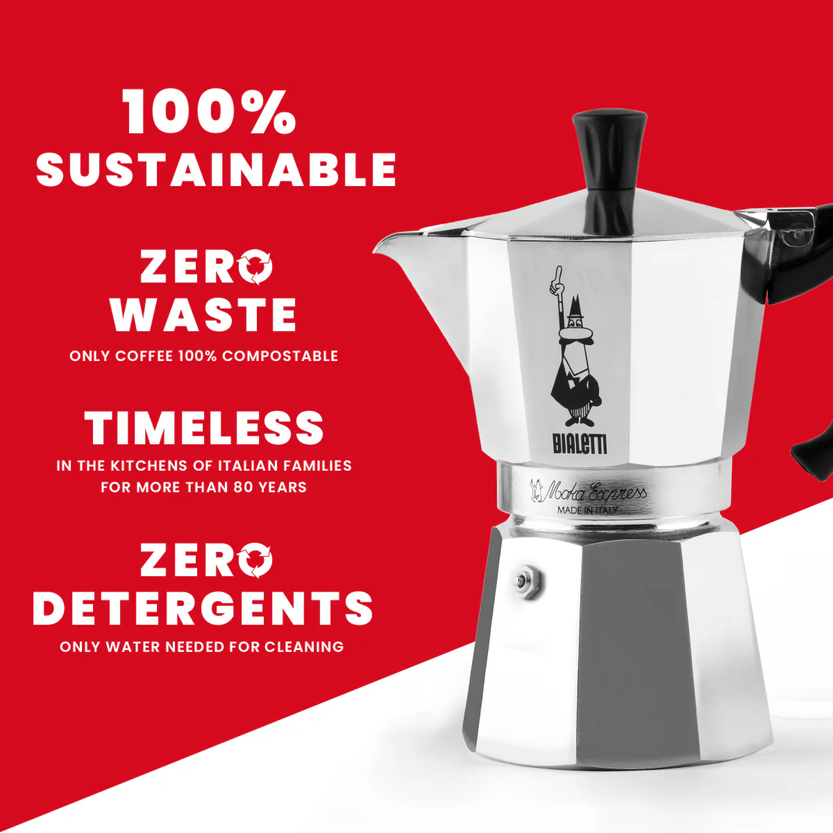 Bialetti Moka Express Espresso Coffee Maker, 6 Cups, Silver - Image 9