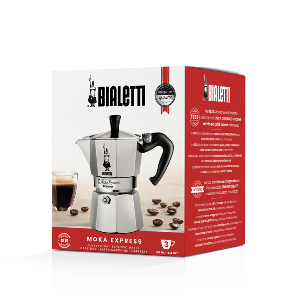 Bialetti Moka Express Hob Espresso Coffee Maker, 3 Cups, Silver - Image 10