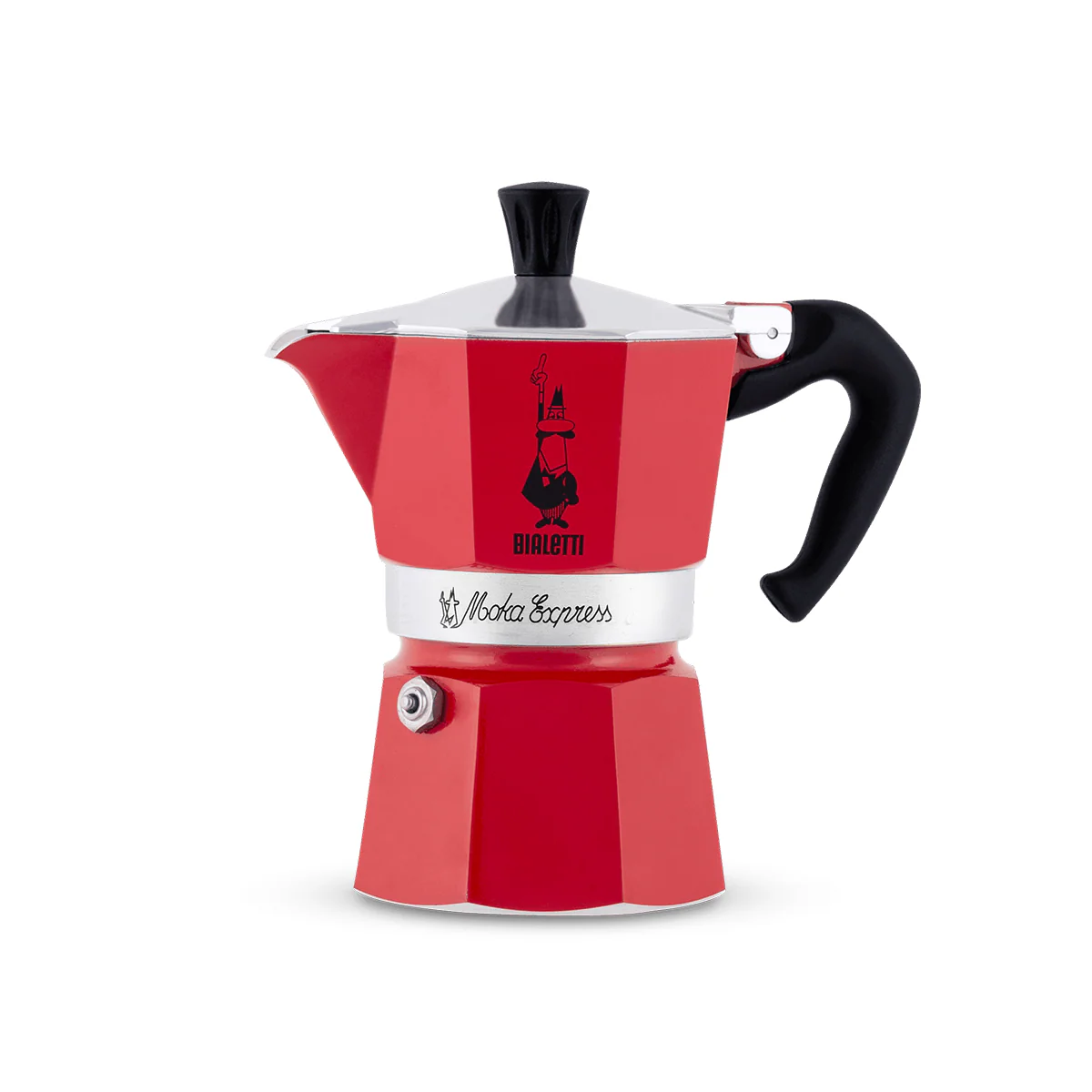 Bialetti Moka Express Hob Espresso Coffee Maker, 6 Cups, Red