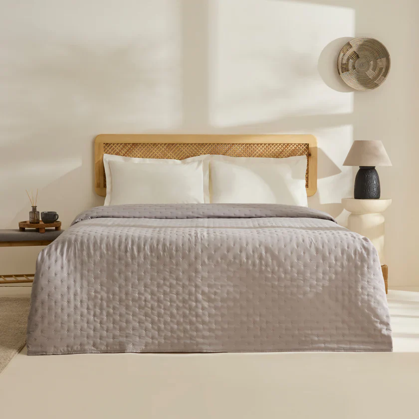 Karaca Home Breezy Bedspread, Double, Grey