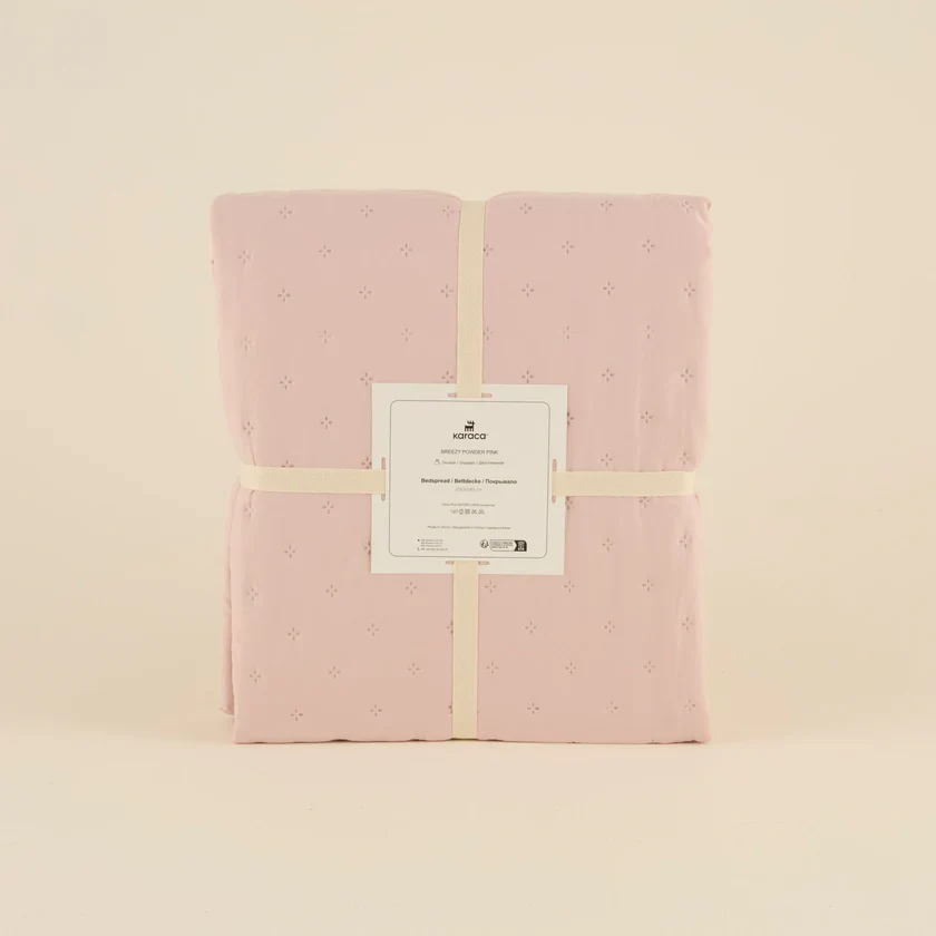 Karaca Home Breezy Bedspread, Double, Powder Pink - Image 8
