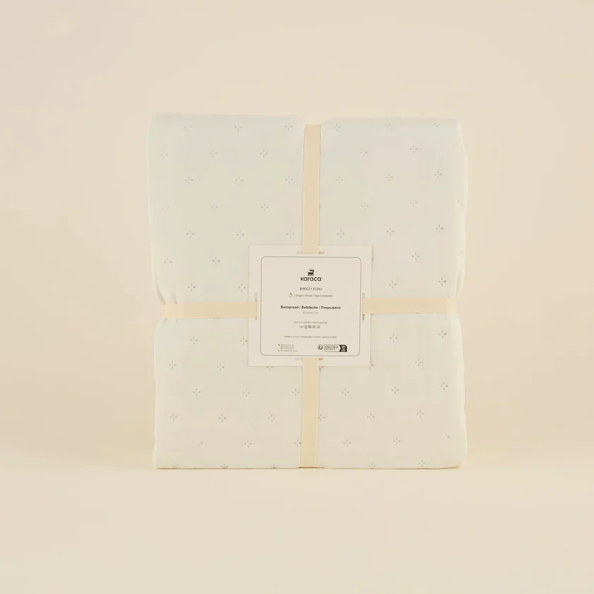 Karaca Home Breezy Bedspread, Single, Ecru - Image 6