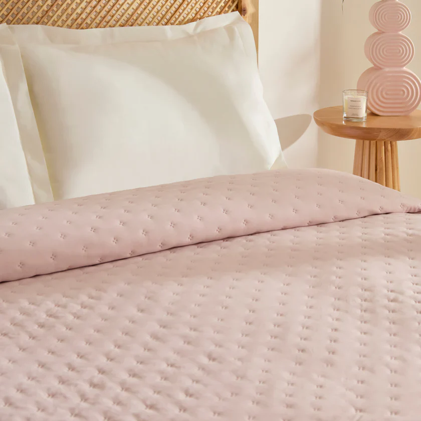 Karaca Home Breezy Bedspread, Single, Powder Pink - Image 4