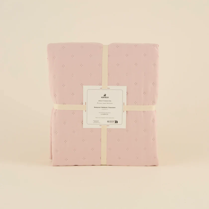 Karaca Home Breezy Bedspread, Single, Powder Pink - Image 6