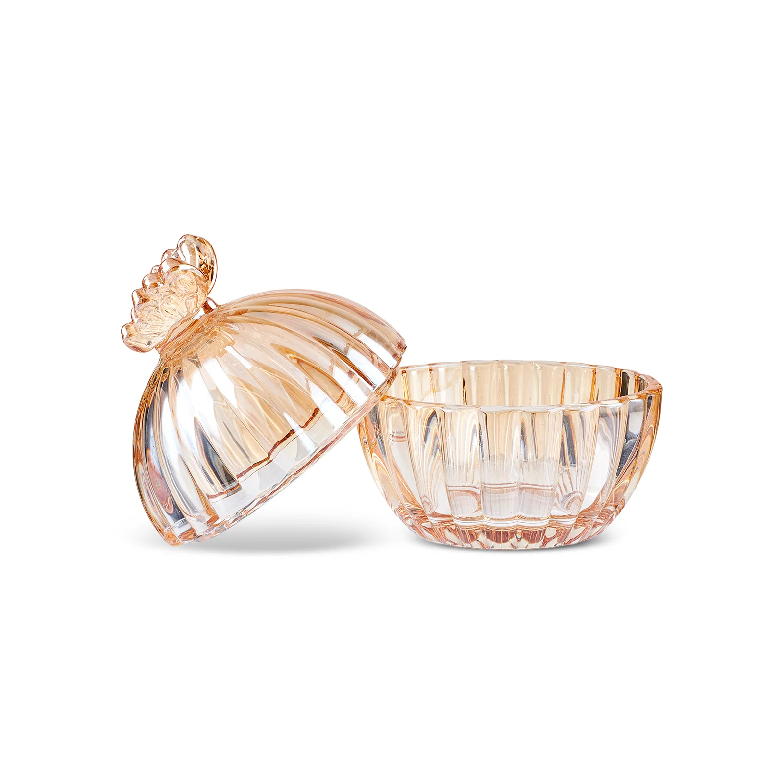 Karaca Butterfly Glass Turkish Delight Bowl, Amber - Image 2
