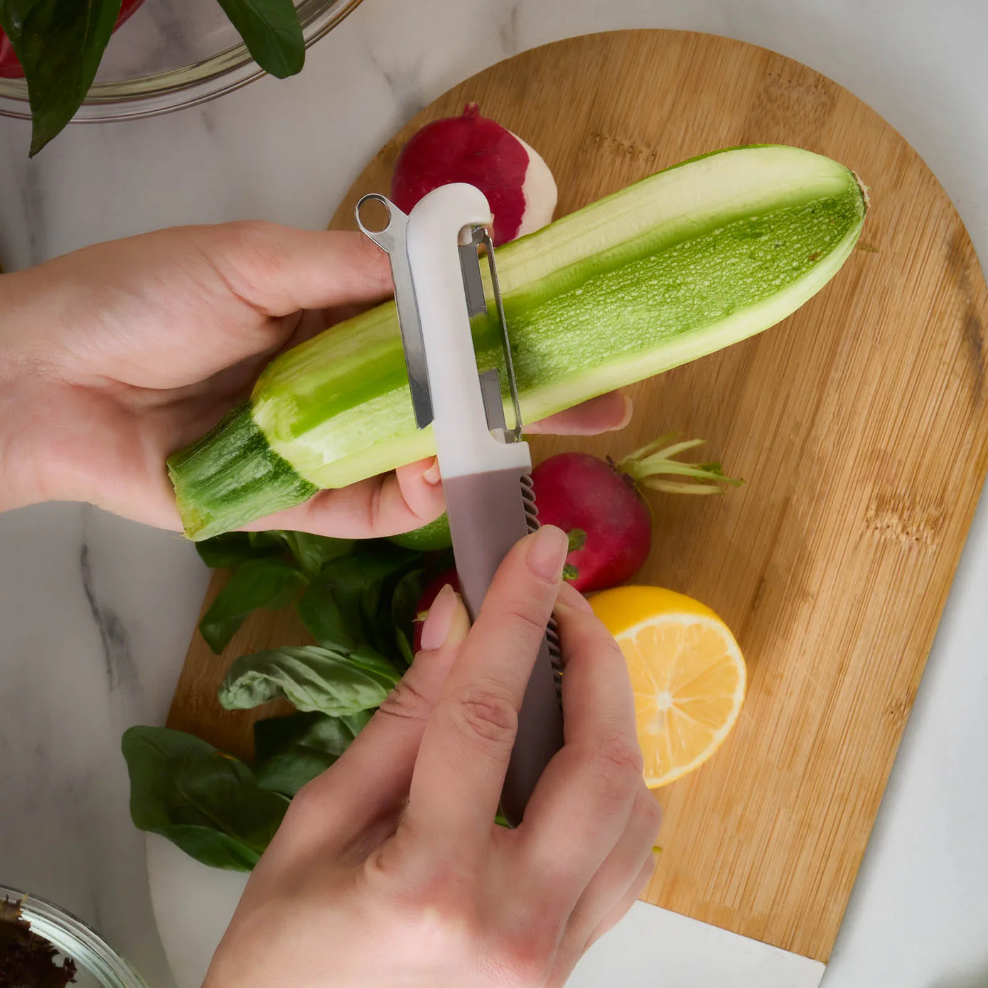 Crick Crack Harmony 2 in 1 Stainless Steel Peeler, Brown - Image 2