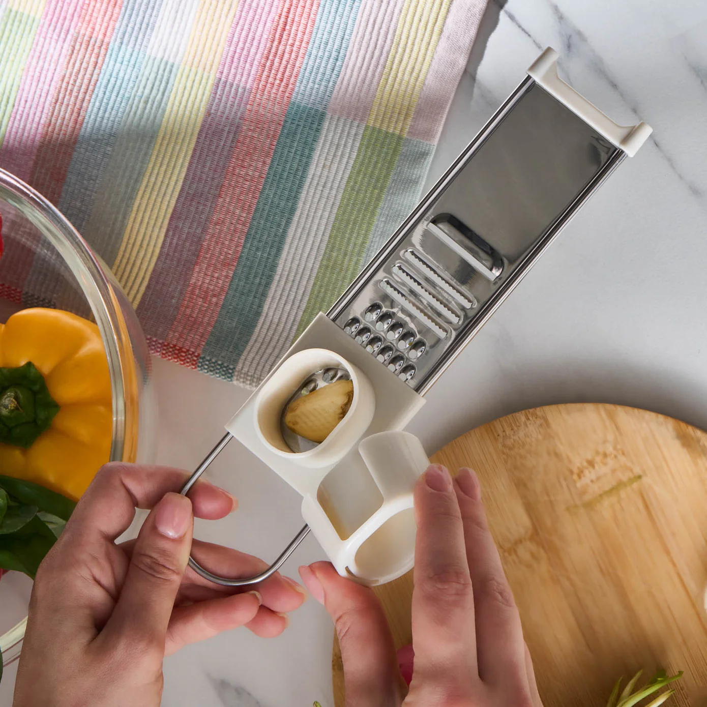 Crick Crack Harmony Stainless Steel Garlic Grater, Multi - Image 3