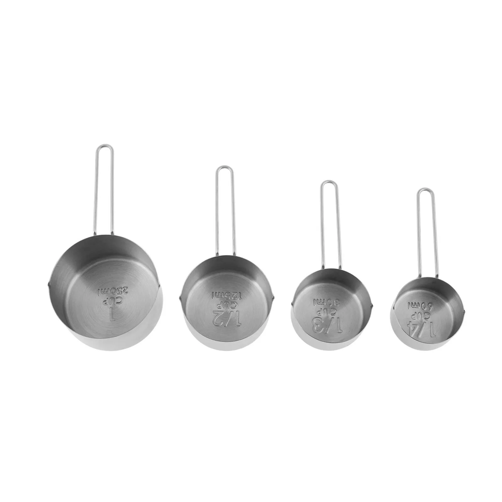 Crick Crack Stainless Steel Nesting Measuring Cups, Silver