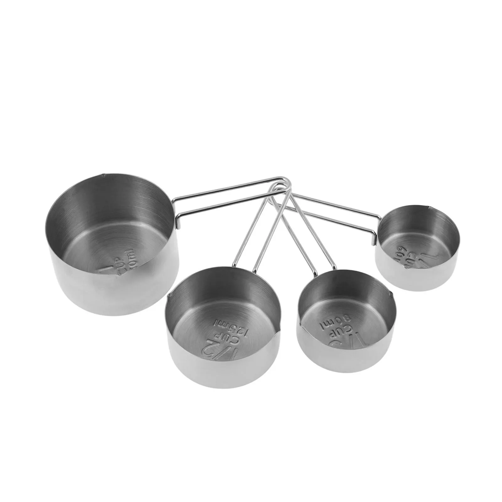 Crick Crack Stainless Steel Nesting Measuring Cups, Silver - Image 2