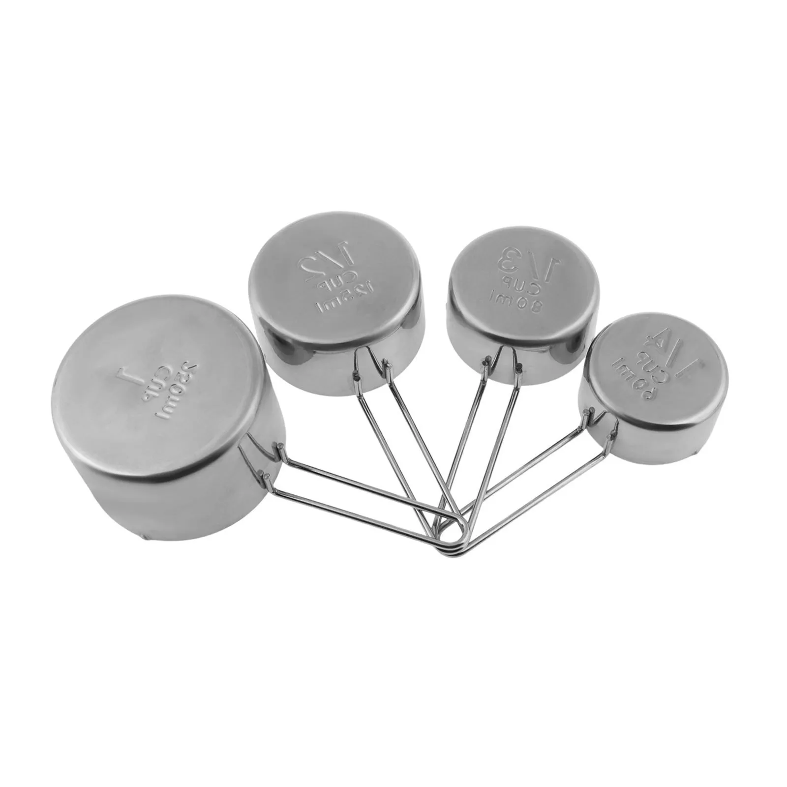 Crick Crack Stainless Steel Nesting Measuring Cups, Silver - Image 3