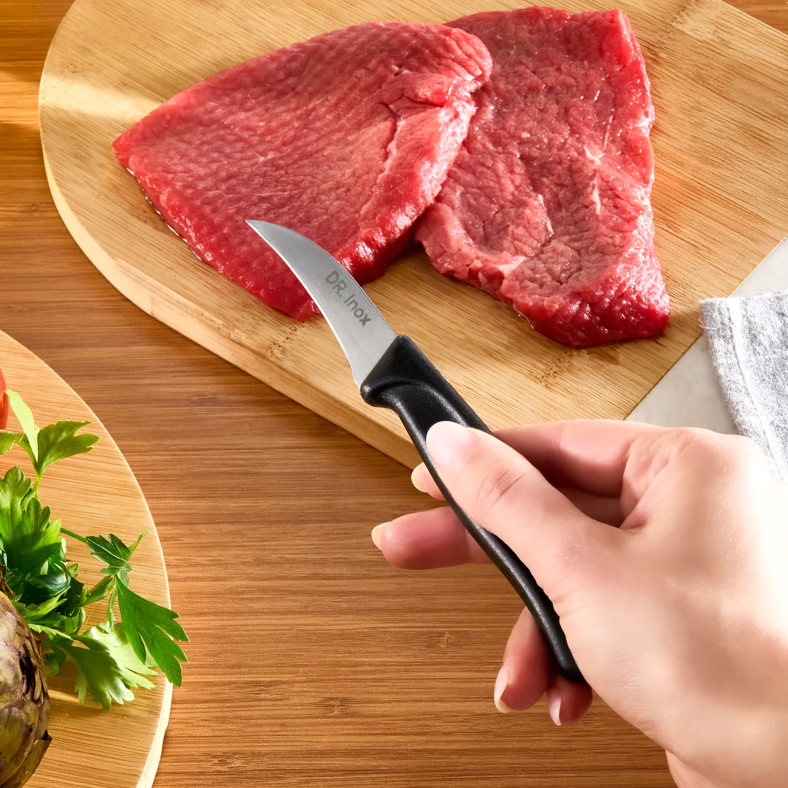 Dr. Inox Stainless Steel Paring Knife, 17cm, Black - Image 3