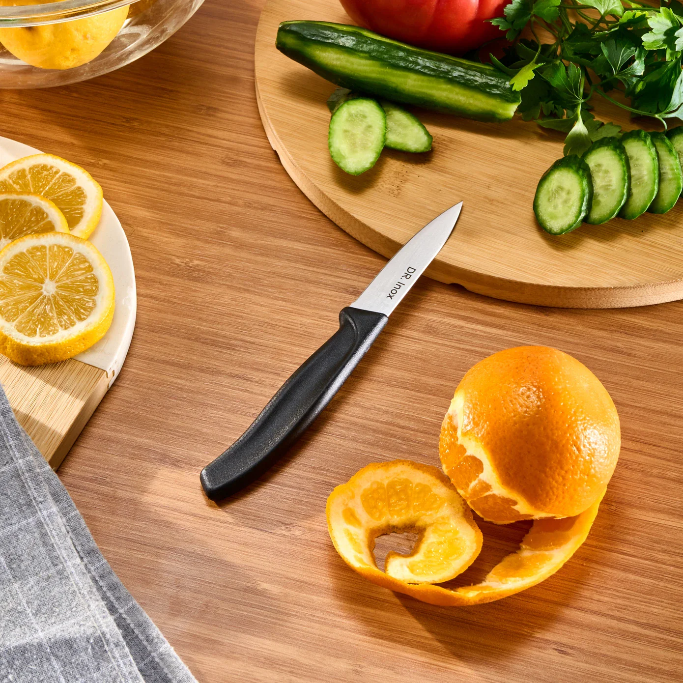 Dr.Inox Stainless Steel Paring Knife, 19cm, Black