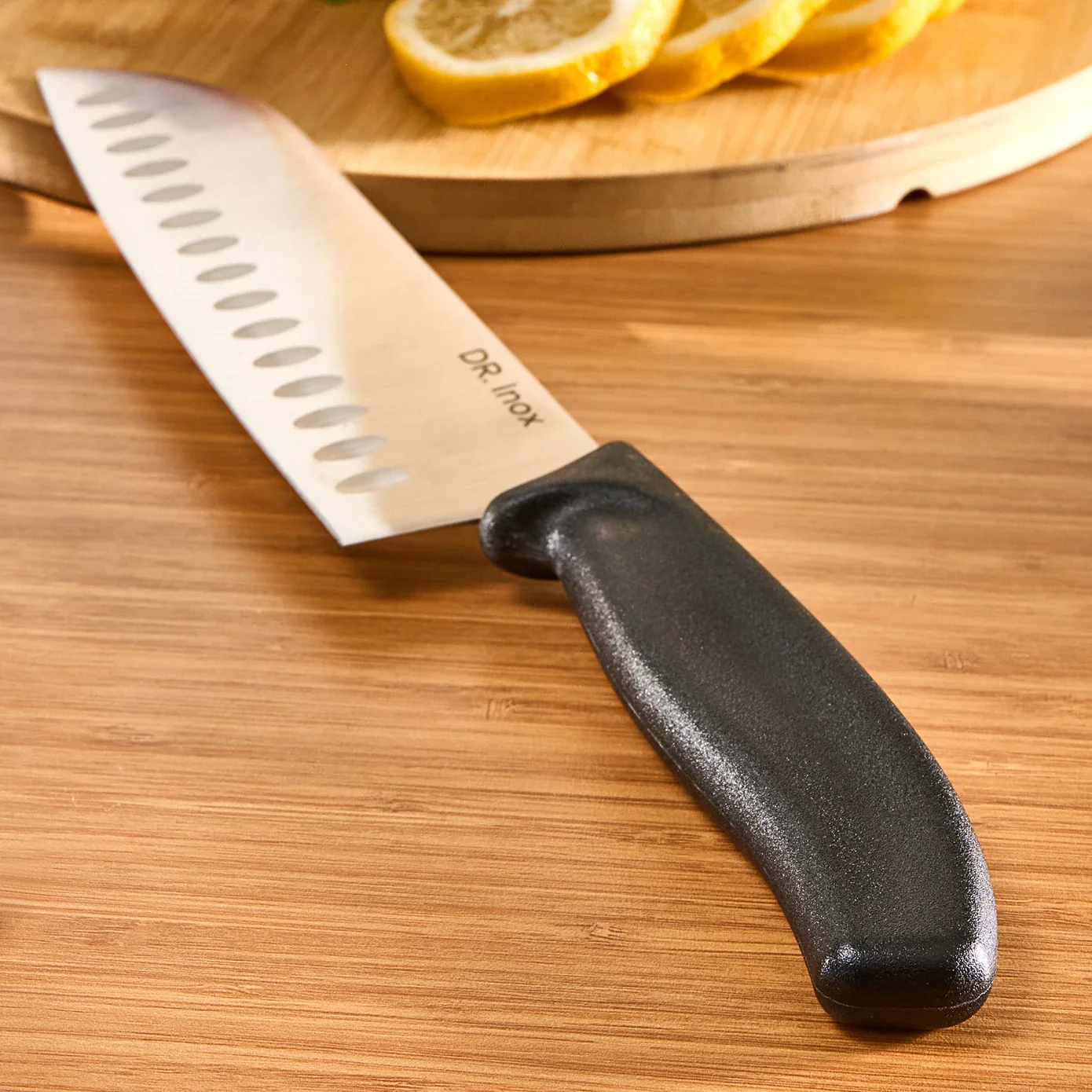 Dr. Inox Stainles Steel Santoku Knife, 30cm, Black - Image 3