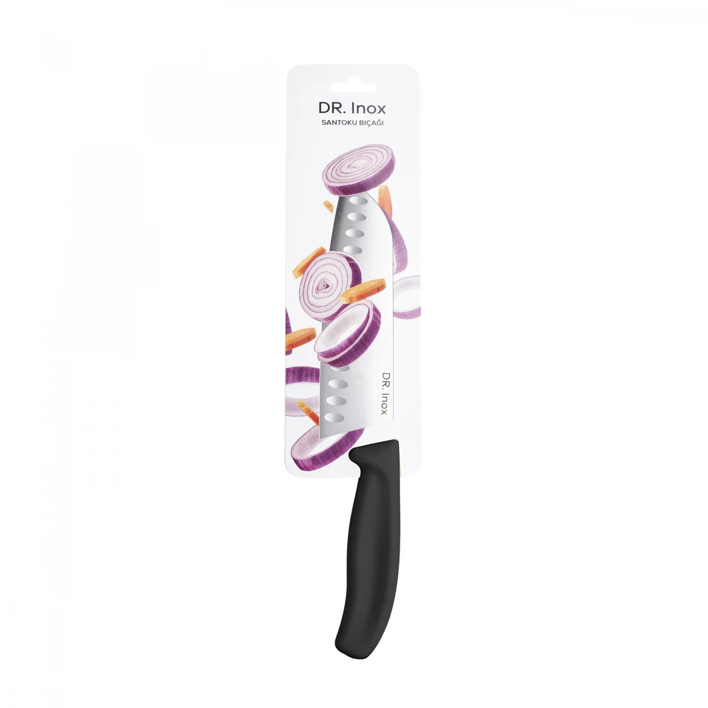 Dr. Inox Stainles Steel Santoku Knife, 30cm, Black - Image 6