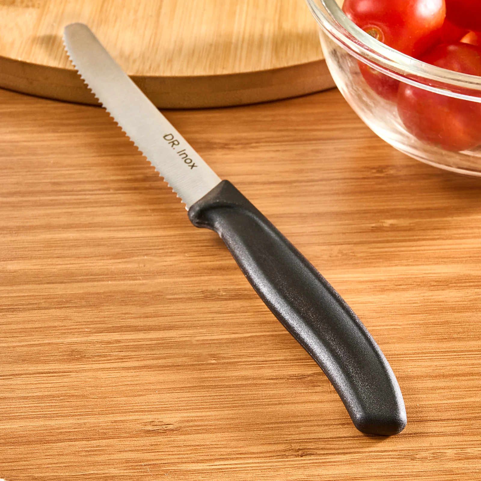 Dr.Inox Stainless Steel Tomato Knife, 22cm, Black - Image 3