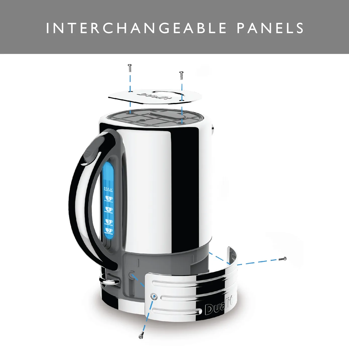 Dualit Architect Kettle, 1.5L, Grey Multi - Image 4