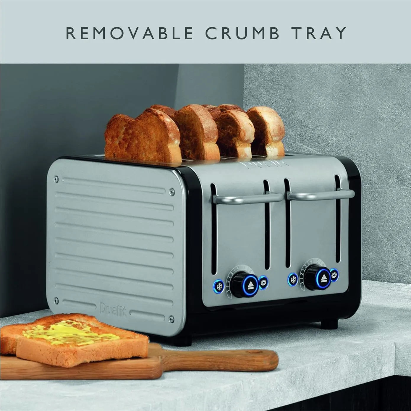 Dualit Architect Metal Silver Black Toaster, 2250W - Image 6