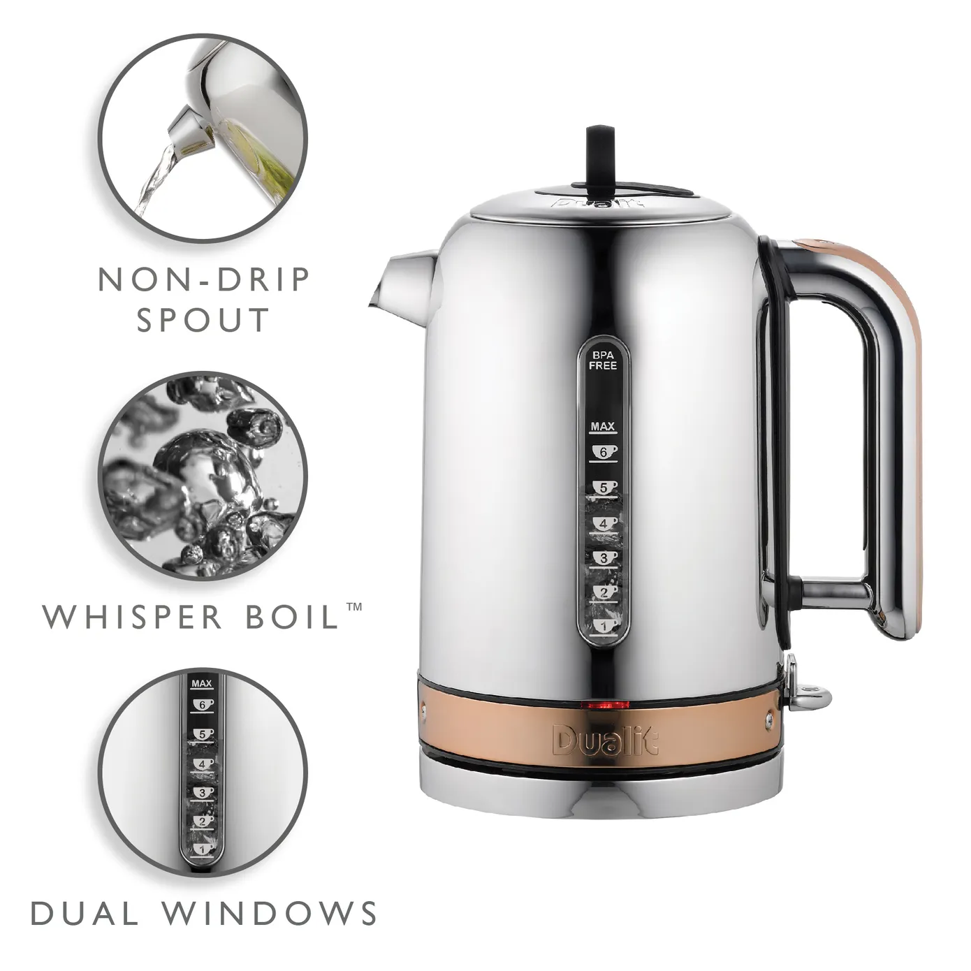Dualit Classic Kettle, 1.7L, Copper - Image 2