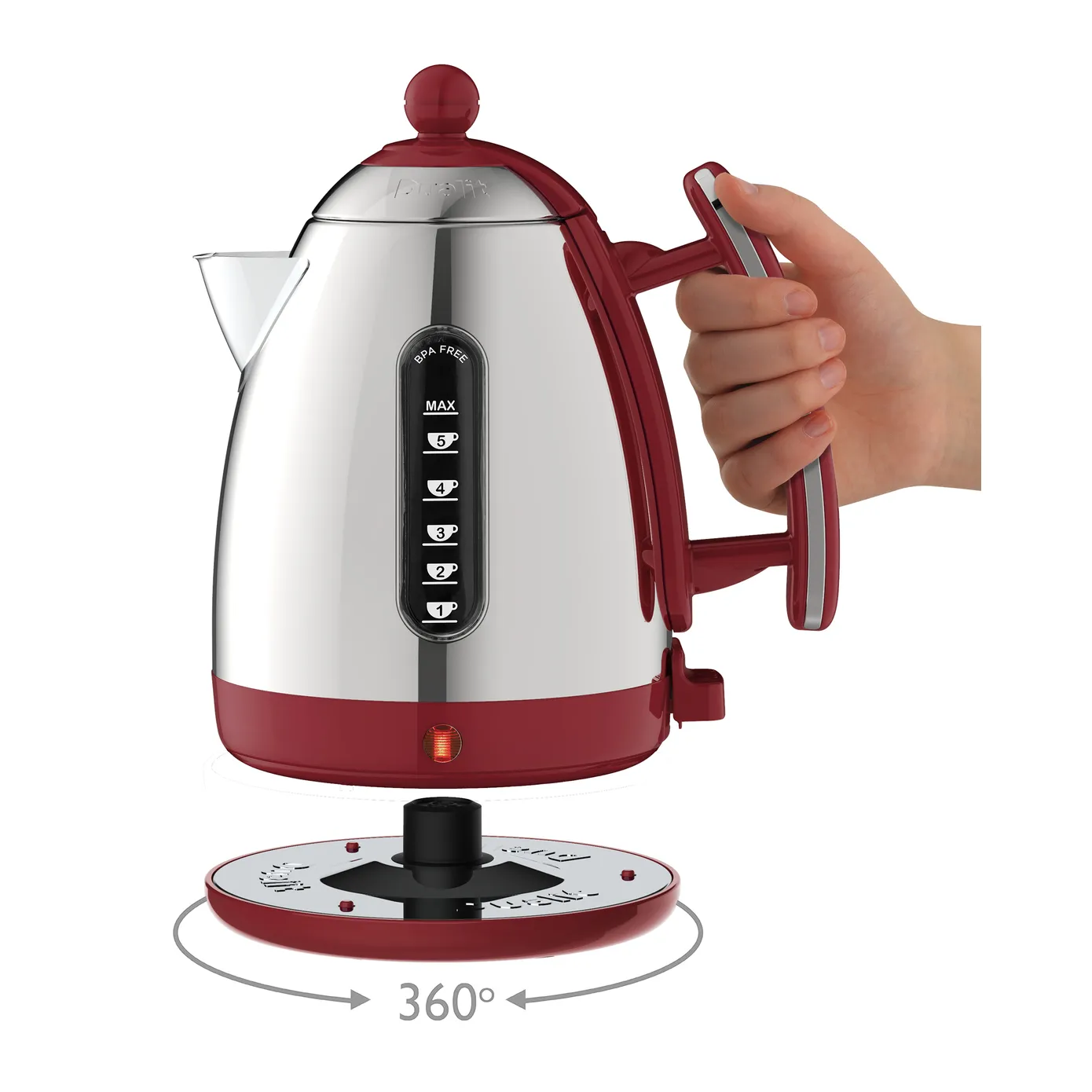 Dualit Lite Jug Kettle, 1.7L, Gloss Red - Image 10