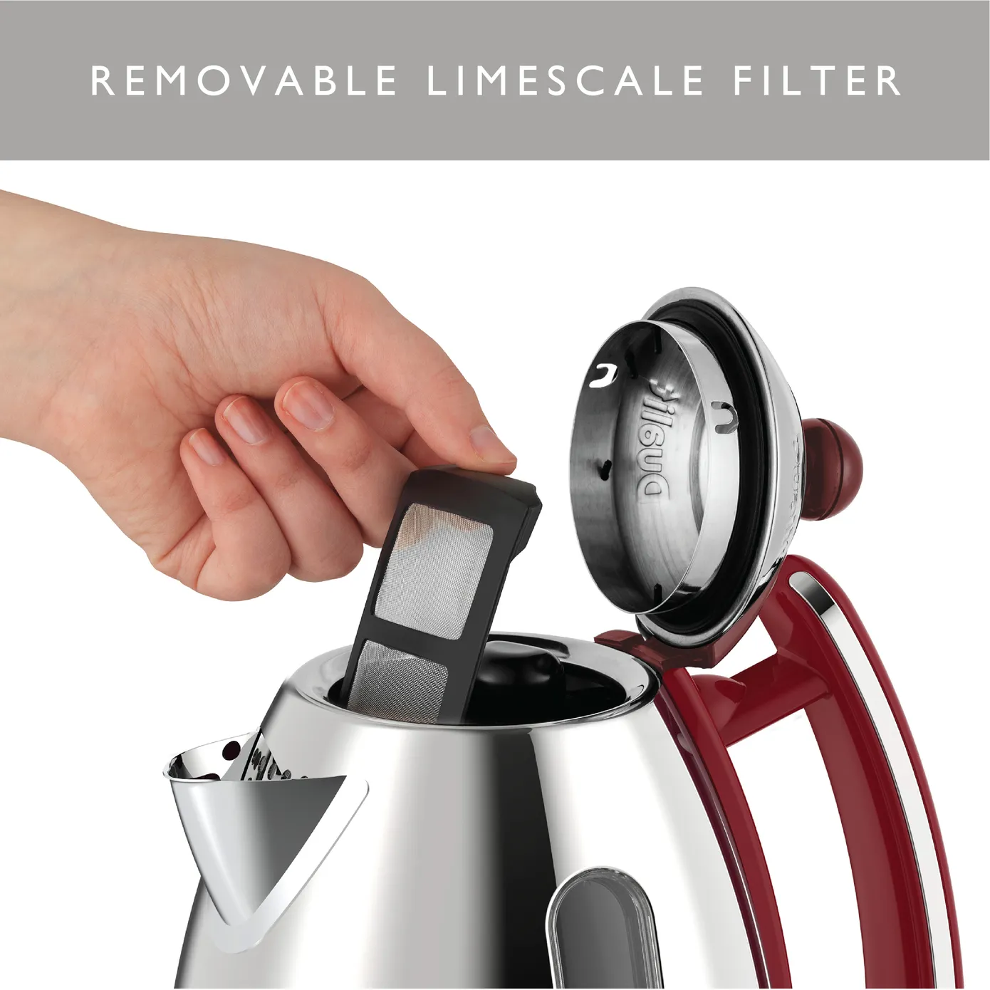 Dualit Lite Jug Kettle, 1.7L, Gloss Red - Image 7