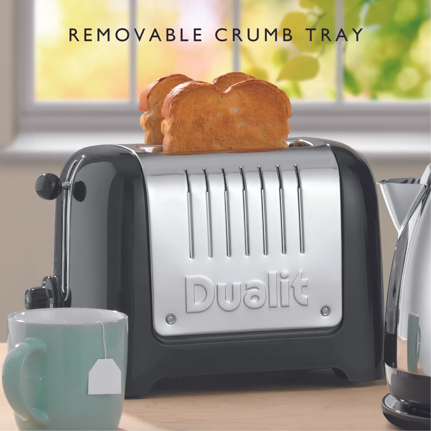 Dualit Silver Black Toaster, 1100W - Image 2