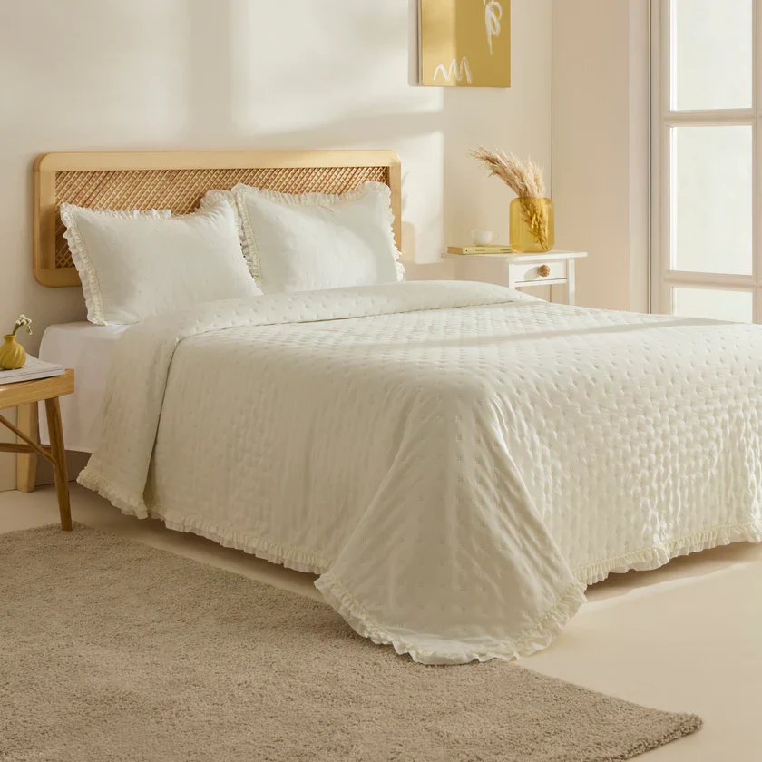 Karaca Home Fiona Bedspread Set, Double, Ecru - Image 4