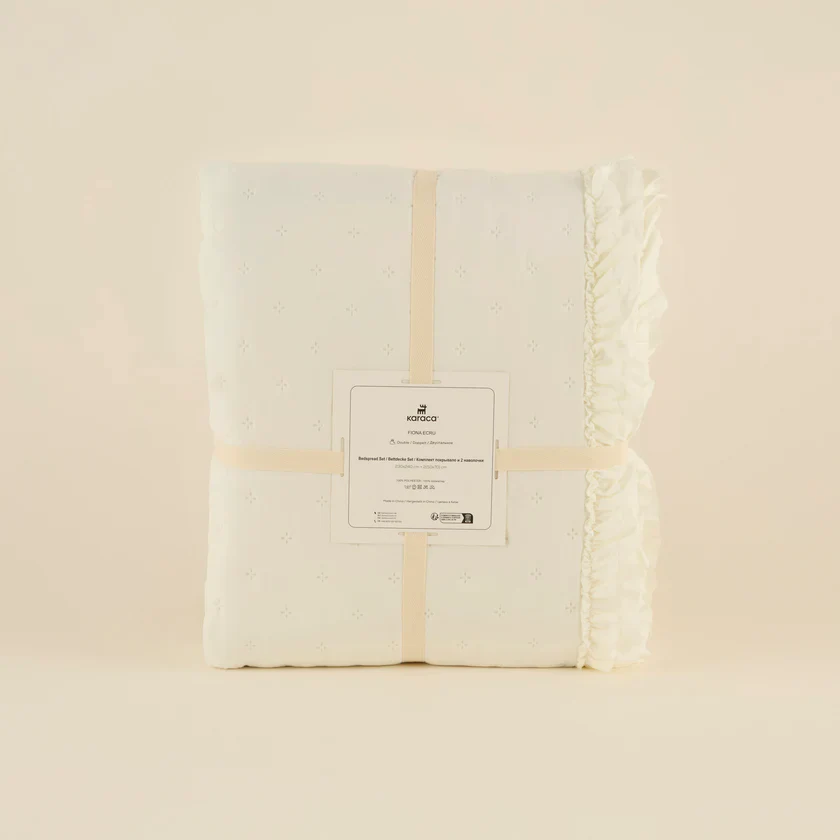 Karaca Home Fiona Bedspread Set, Double, Ecru - Image 6