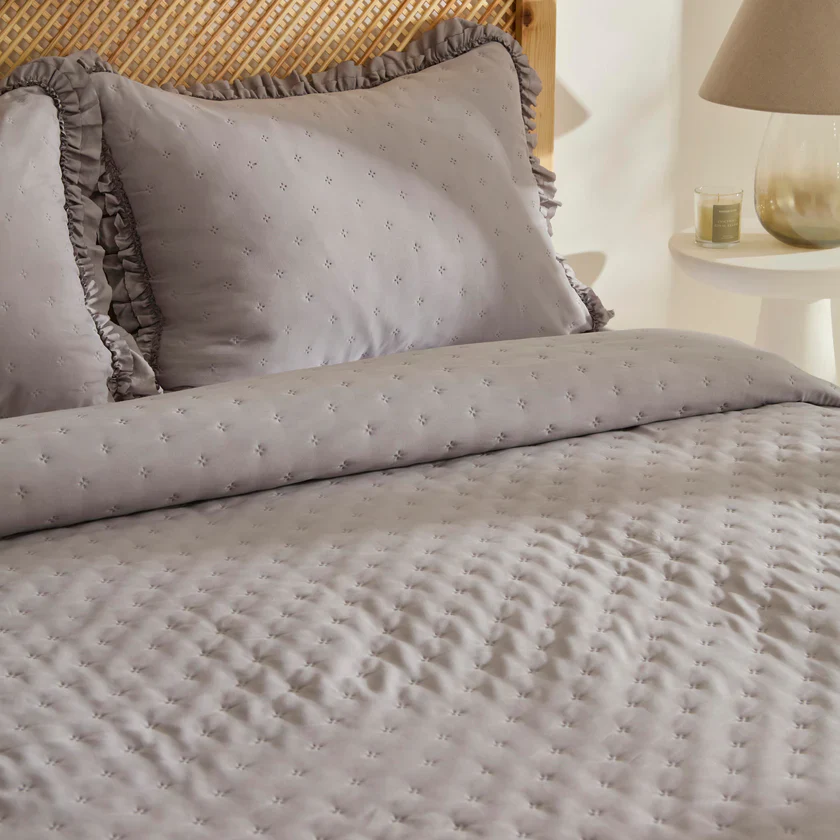 Karaca Home Fiona Bedspread Set, Double, Grey - Image 4
