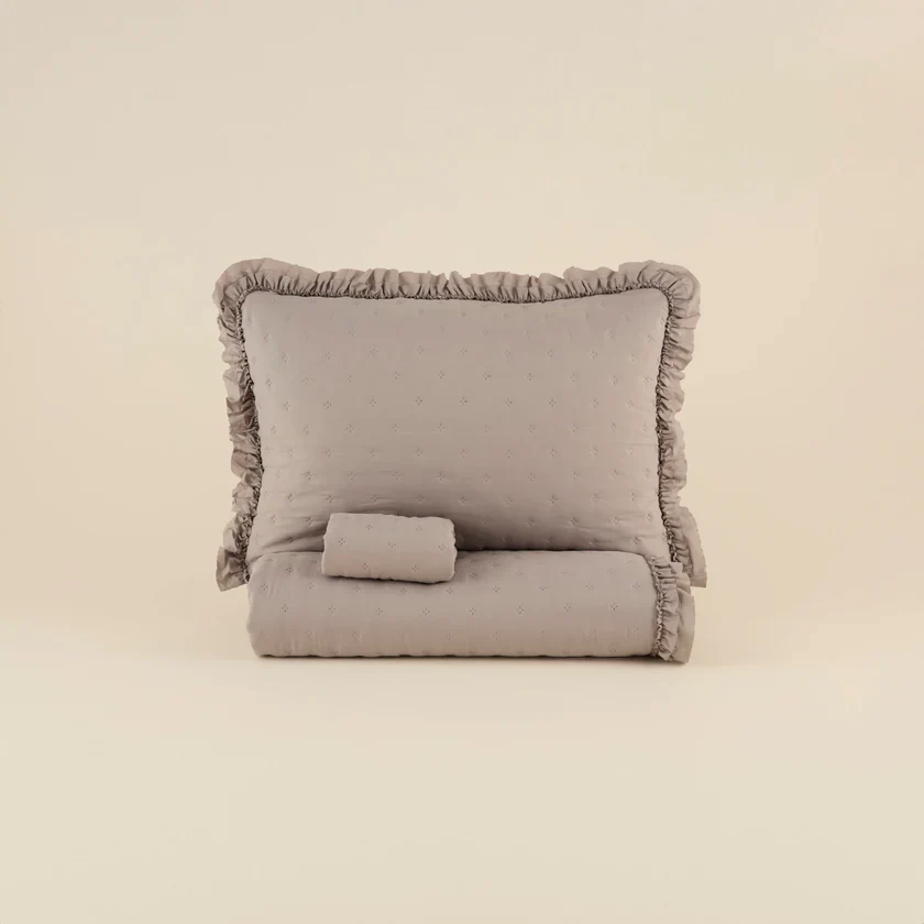 Karaca Home Fiona Bedspread Set, Double, Grey - Image 7