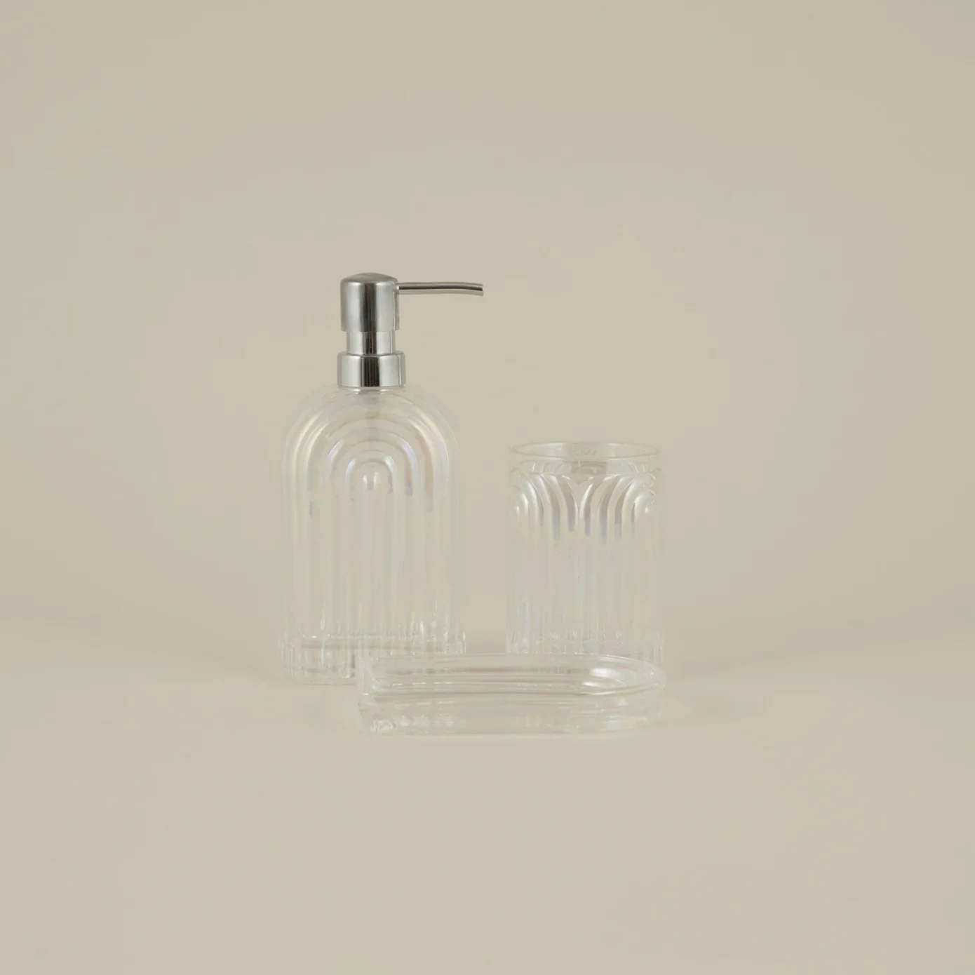 Karaca Home Gleam 3-Piece Bathroom Accessory Set, Multi - Image 2