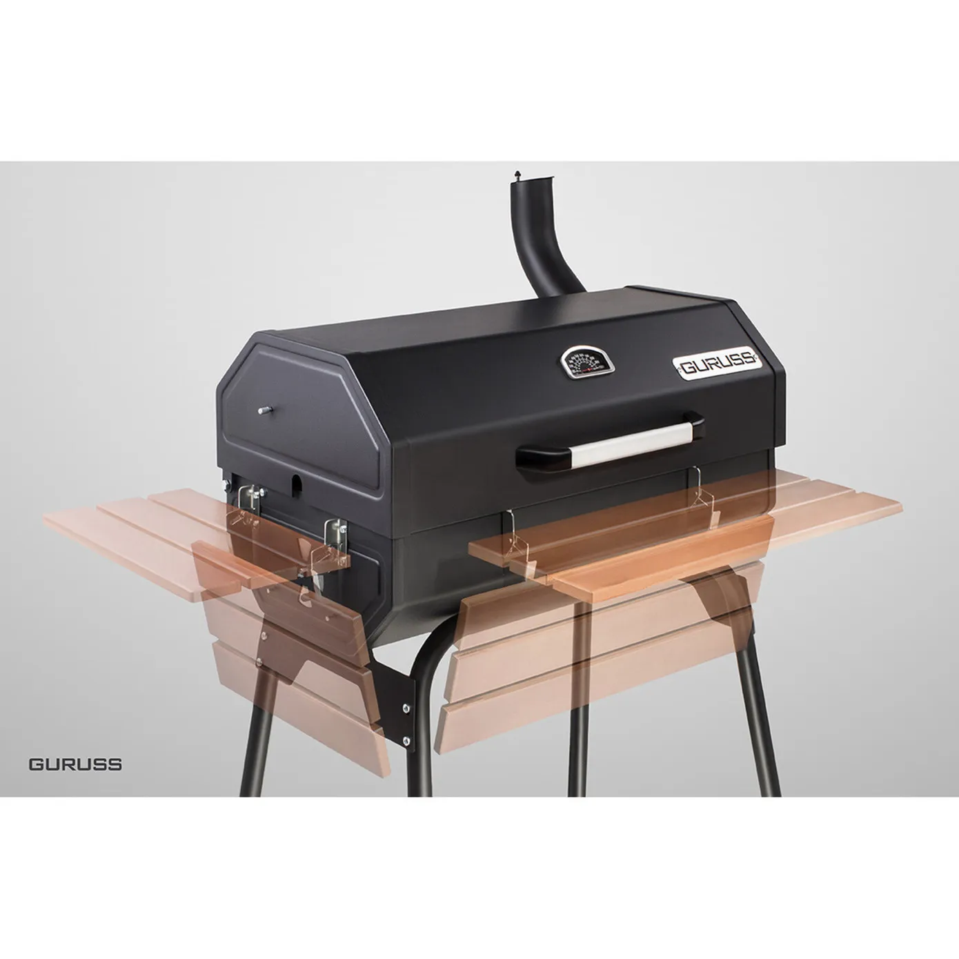 Guruss Steel Charcoal Barbecue Set, 75cm, Black - Image 4