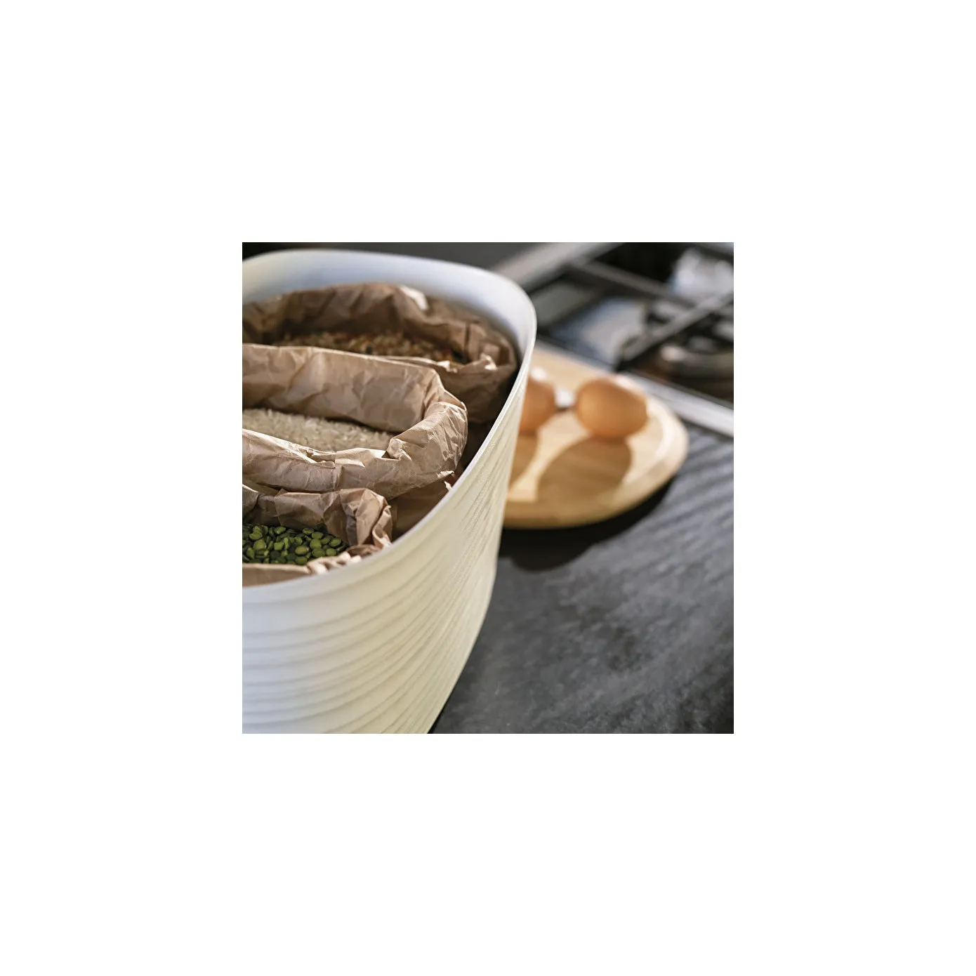 Guzzini Tierra Bread Box, 39.2cmx23.2cm, Light Cream - Image 4
