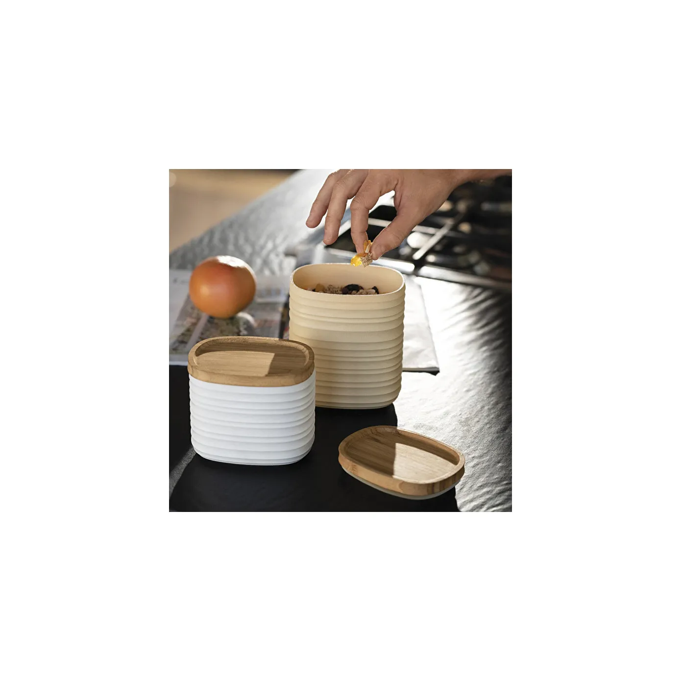 Guzzini Tierra Storage Container, Large, Light Cream - Image 4