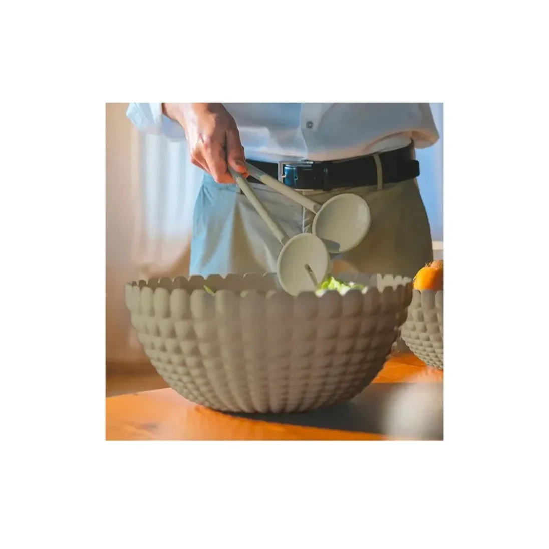 Guzzini Tiffany 2 Piece Salad Servers, 28cm, Taupe - Image 2