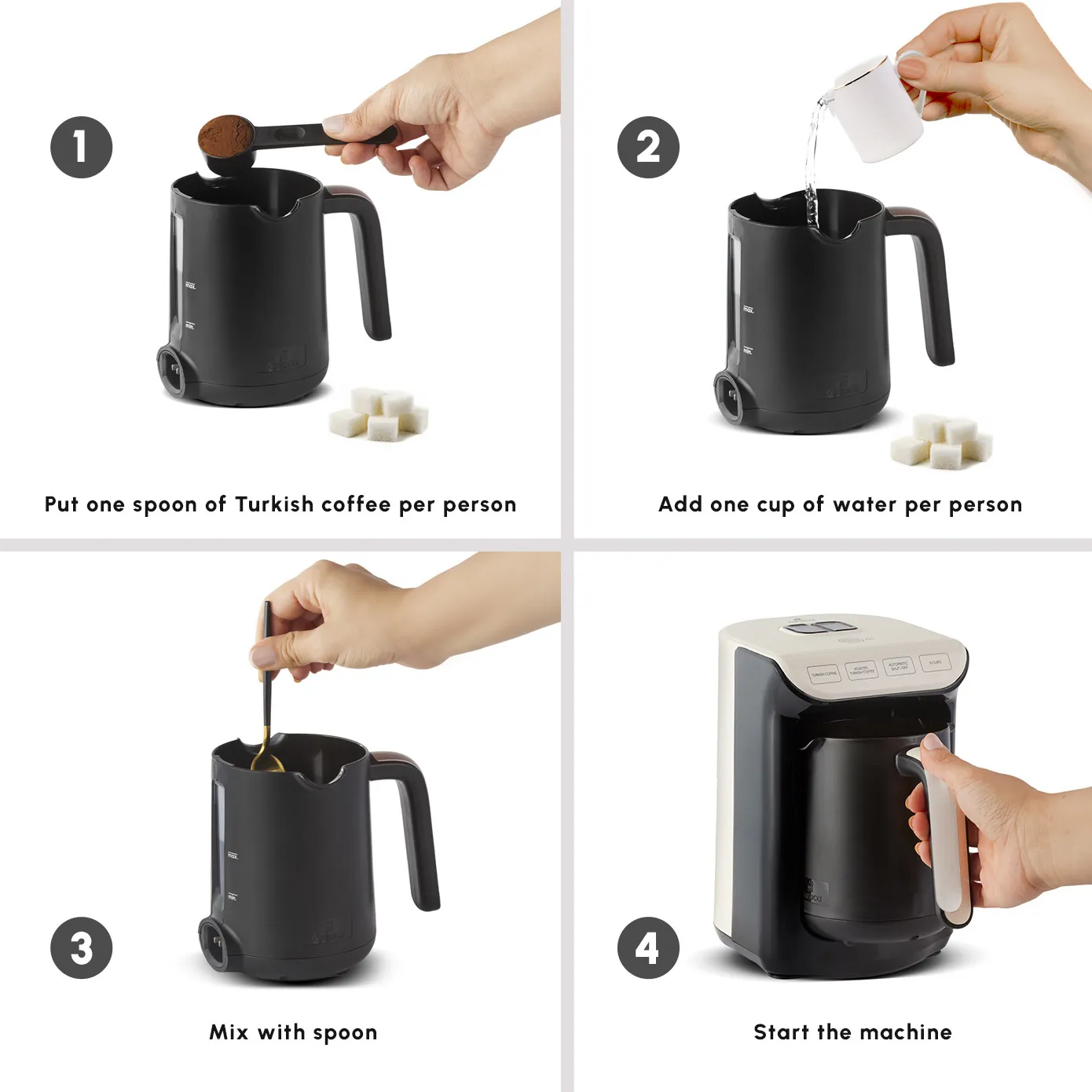 Hatır Köz Turkish Coffee Maker, 535W, Cream - Image 7