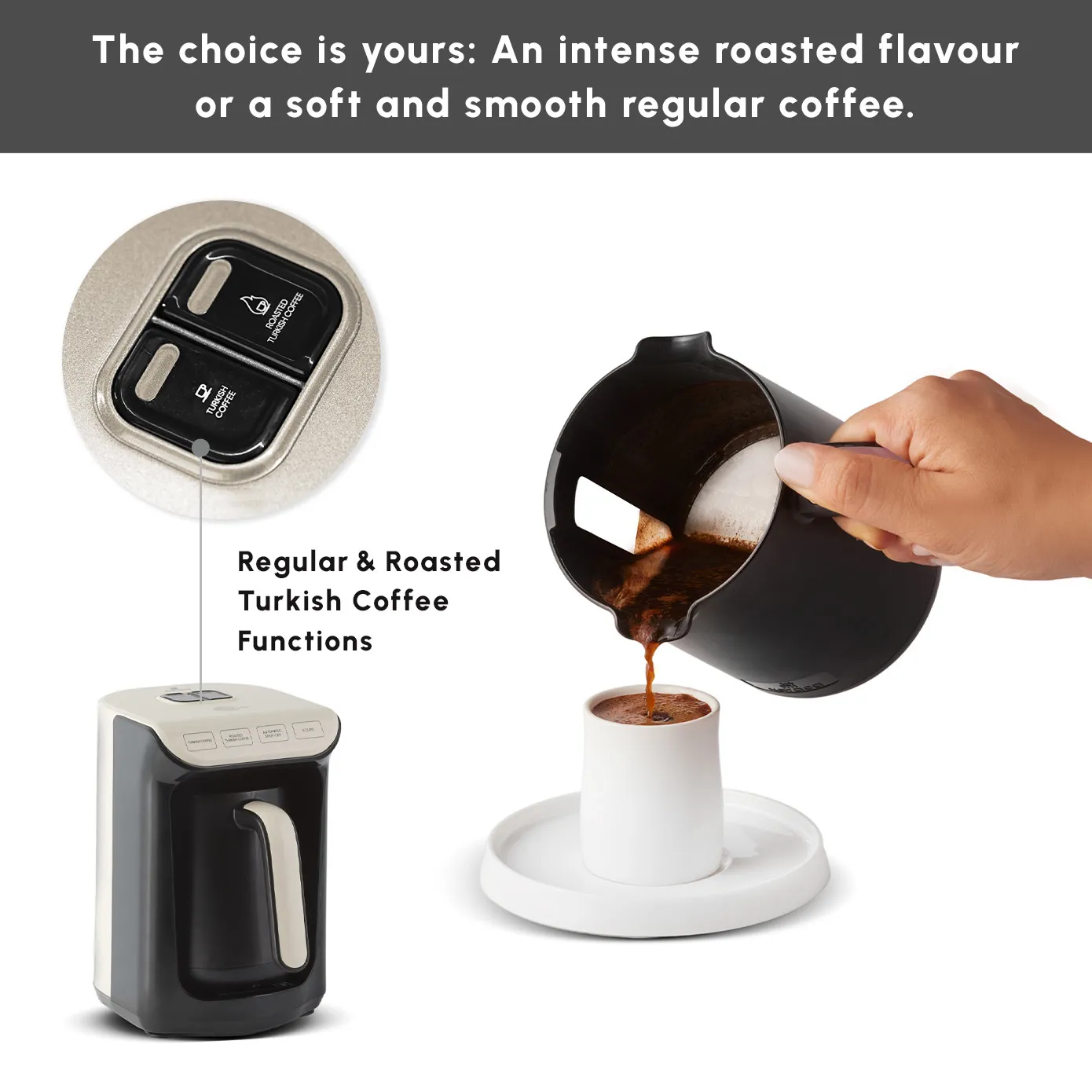 Hatır Köz Turkish Coffee Maker, 535W, Cream - Image 8