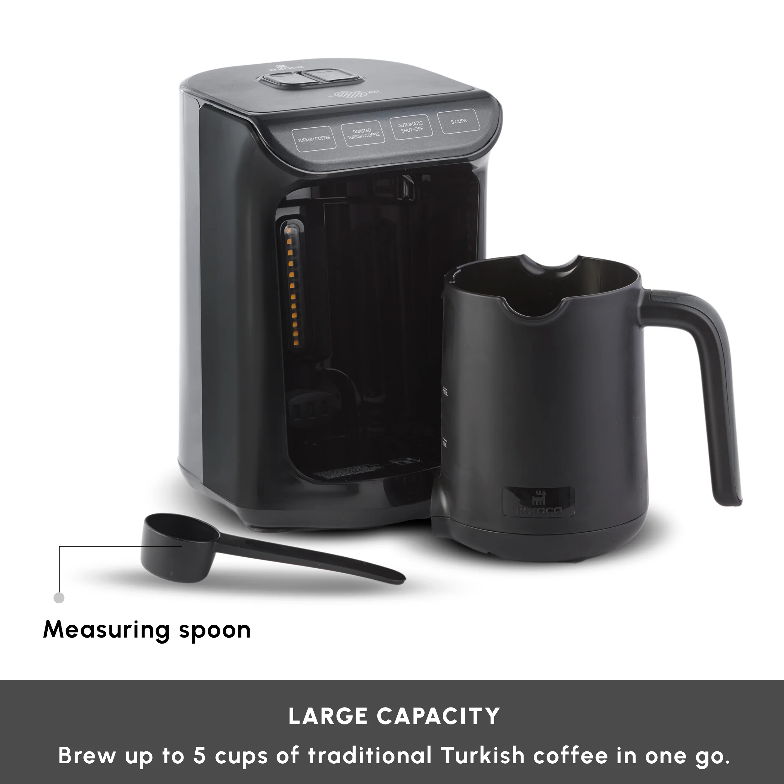 Hatır Köz Turkish Coffee Maker, 550W, Shiny Black - Image 3