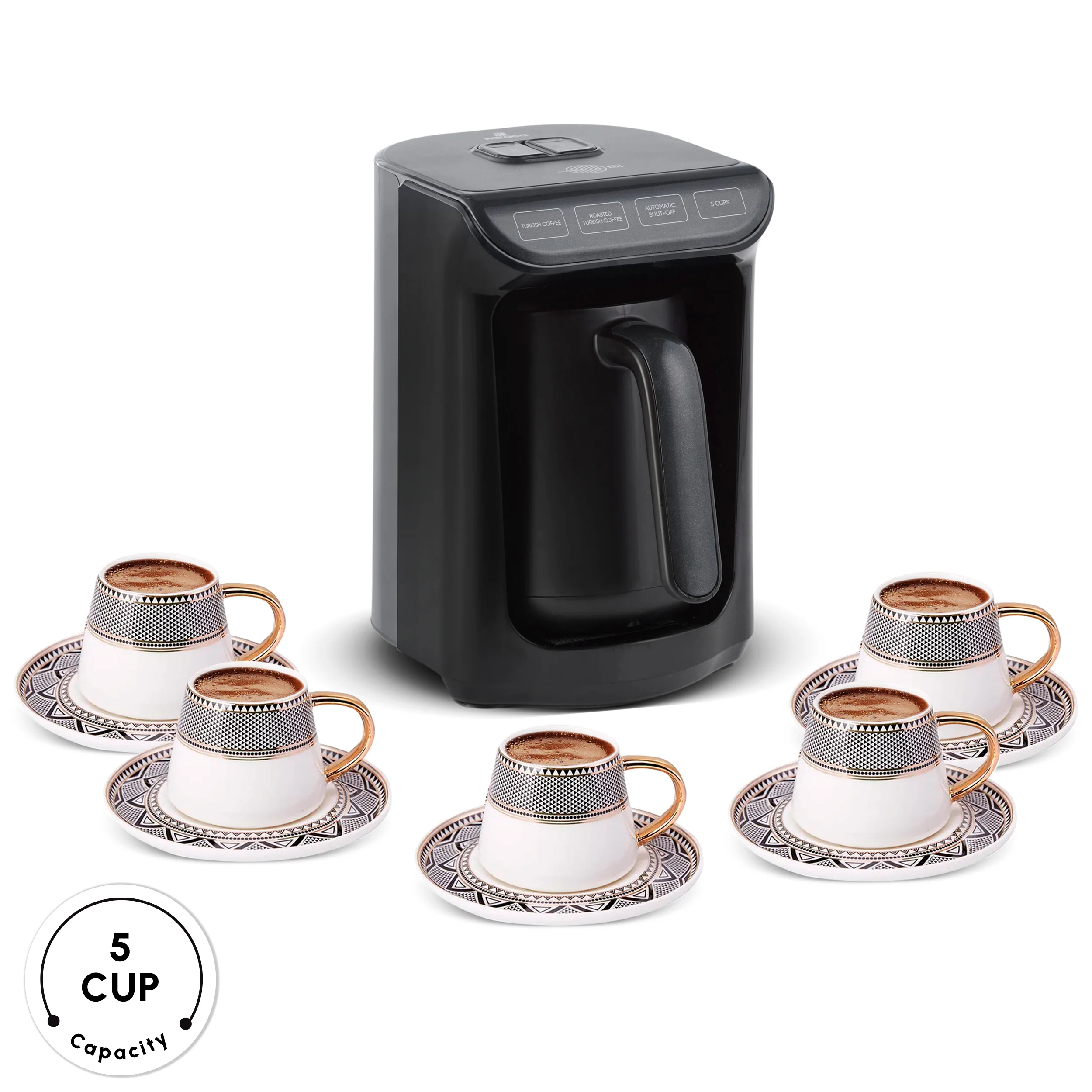 Hatır Köz Turkish Coffee Maker, 550W, Shiny Black - Image 6