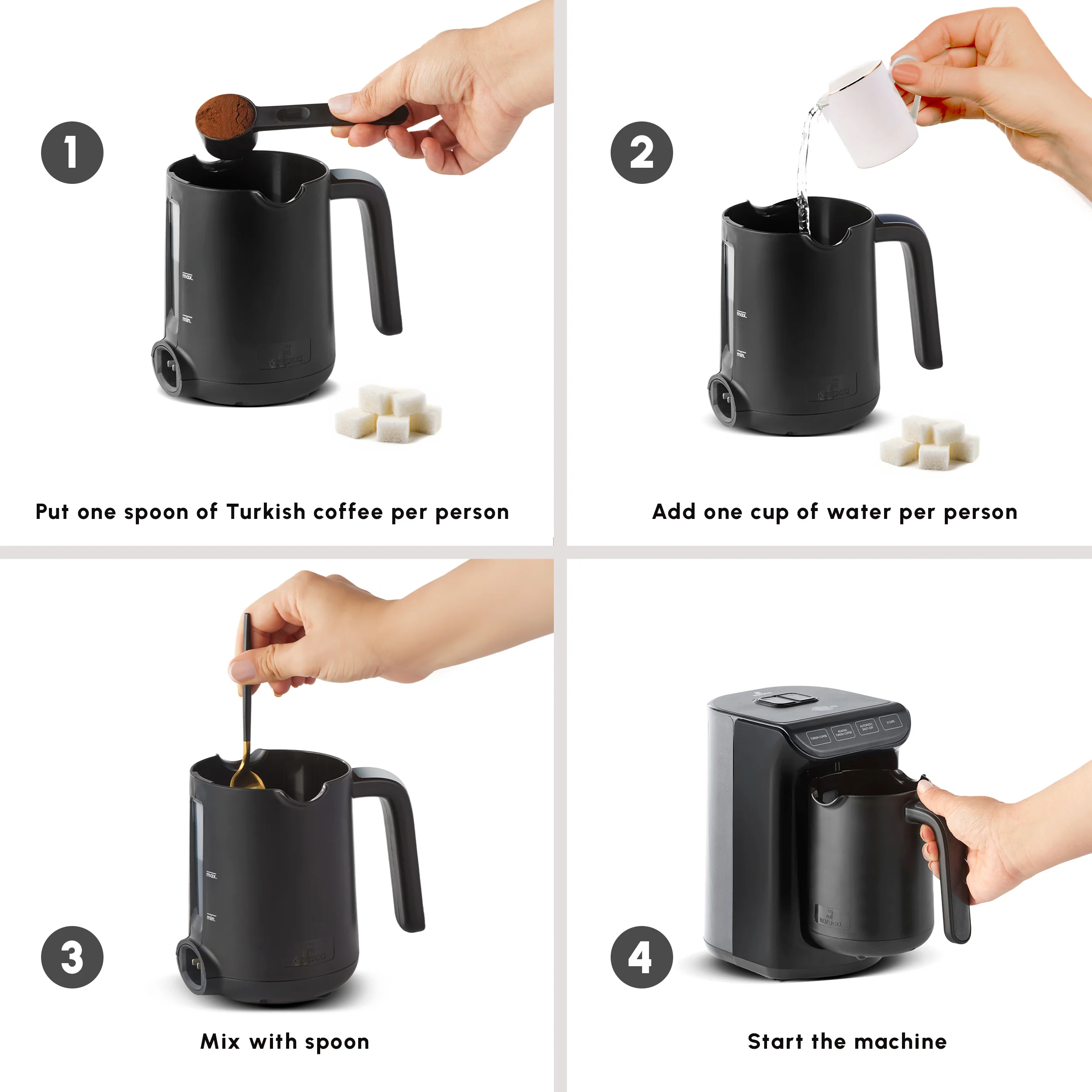 Hatır Köz Turkish Coffee Maker, 550W, Shiny Black - Image 7